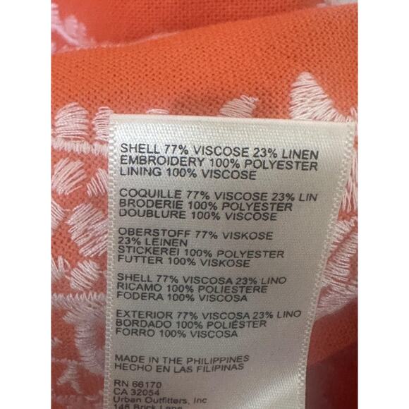 Maeve Anthropologie Dress Women 4 Embroidered Starfish Linen Viscose Boho Resort - Picture 7 of 10